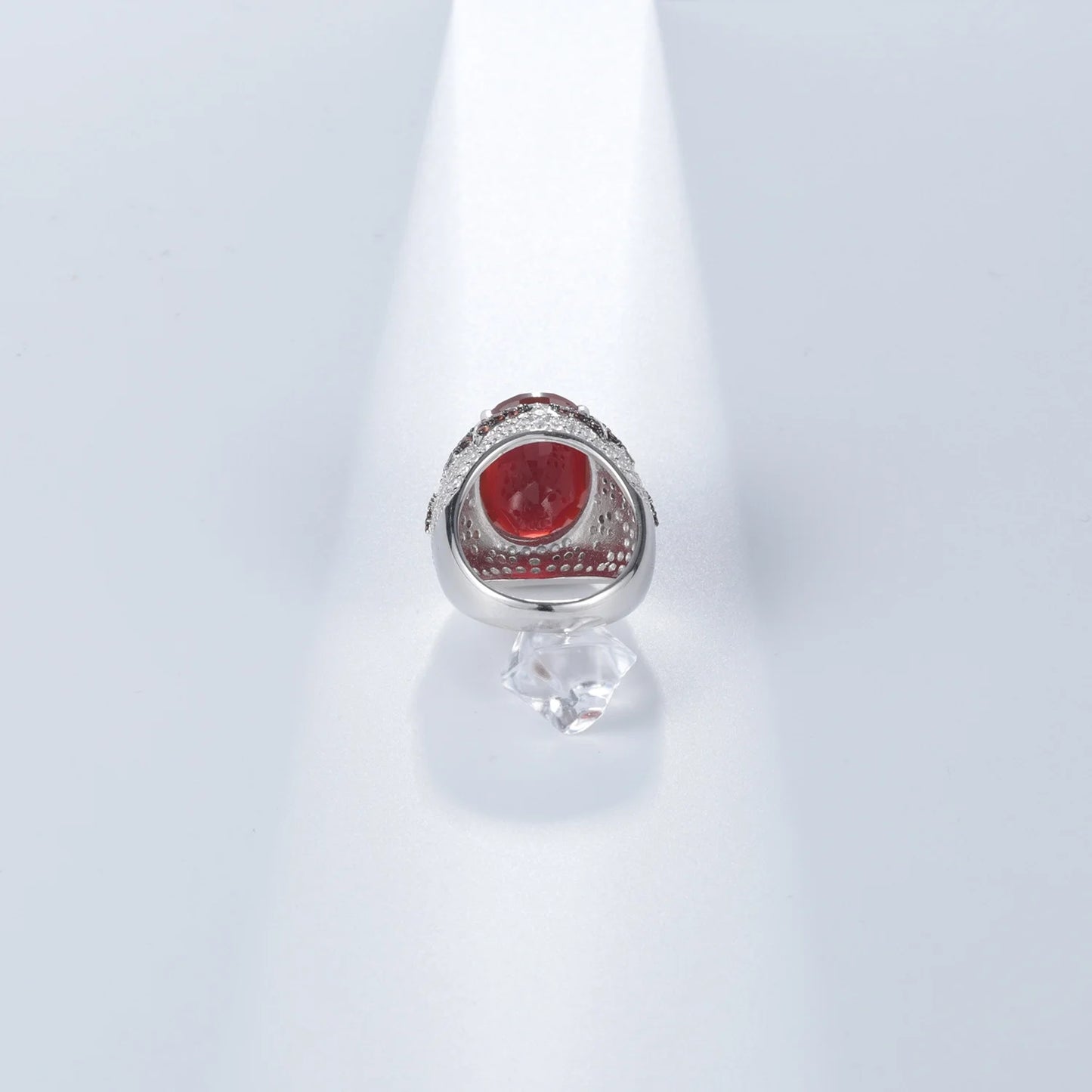 Oval Natural Red Agate Engagement Ring 13*18 925 Silver