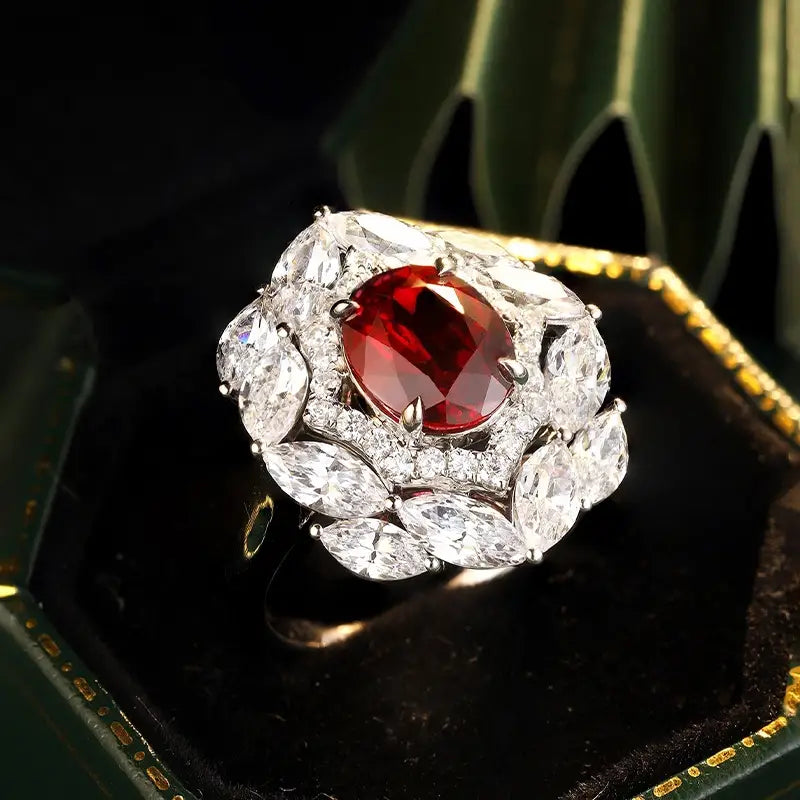 Oval Engagement Ring 8*10 925 Silver Moissanite