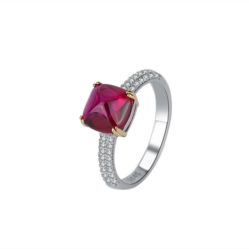 Sugar Tower Engagement Ring 8*8 925 Silver High Carbon Diamond
