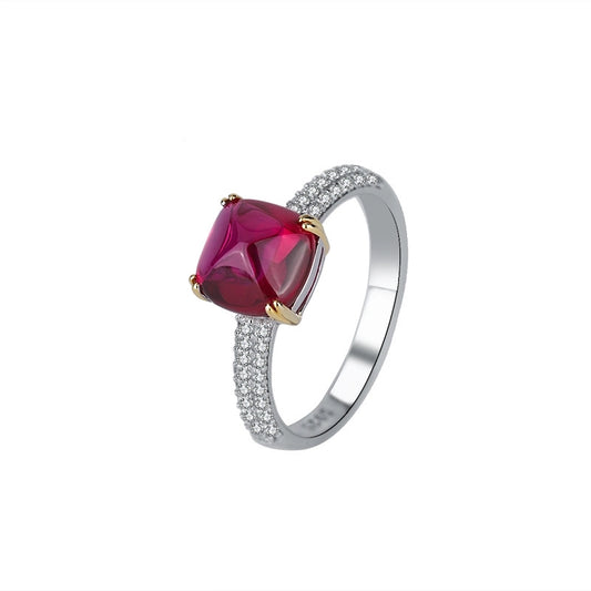 Sugar Tower Engagement Ring 8*8 925 Silver High Carbon Diamond
