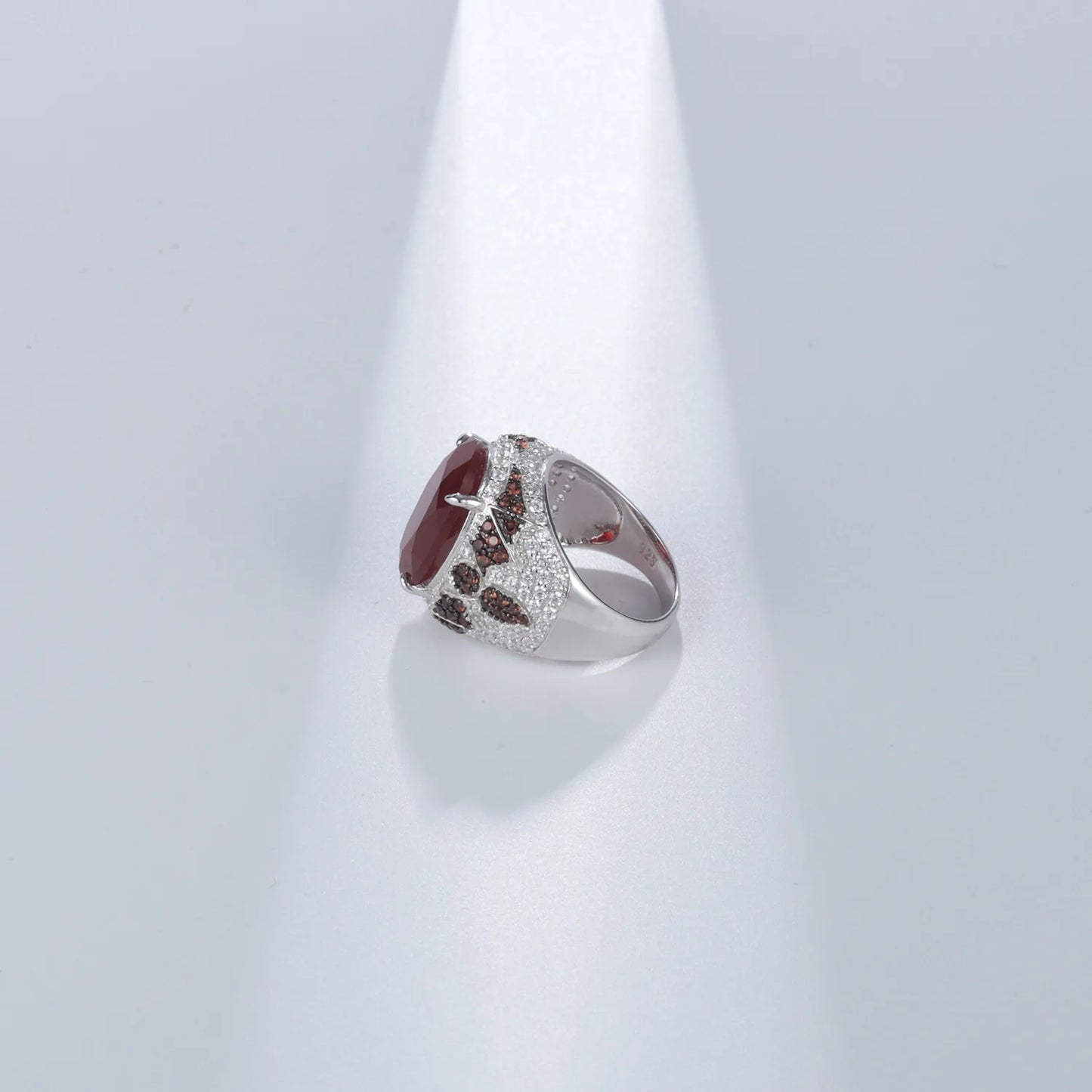 Oval Natural Red Agate Engagement Ring 13*18 925 Silver