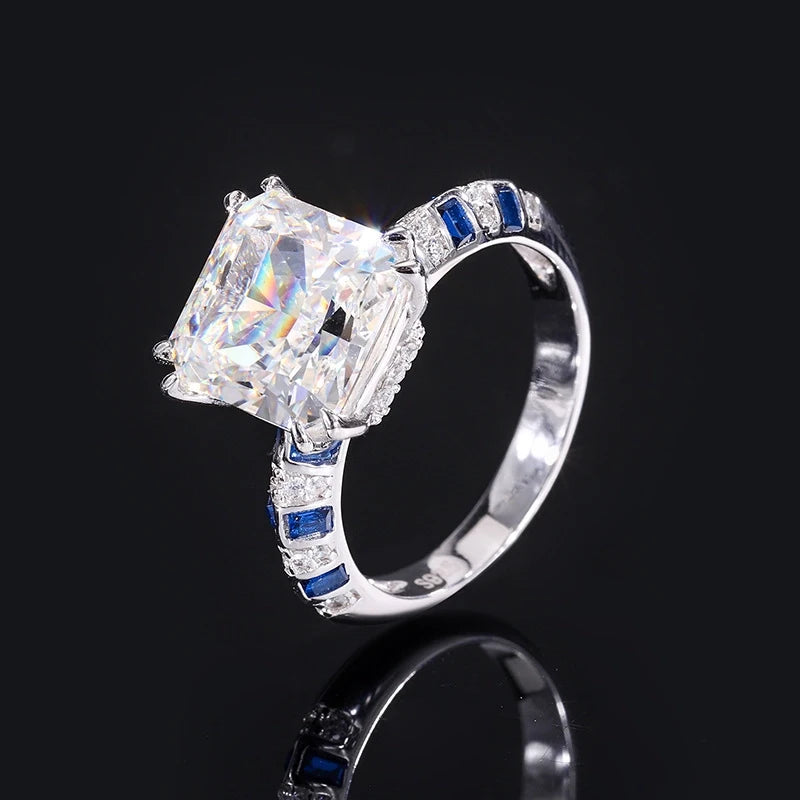 Princess Engagement Ring 10*10 925 Silver High Carbon Diamond