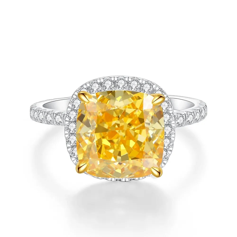 Cushion Engagement Ring 5ct 10*10 925 Silver High Carbon Diamond