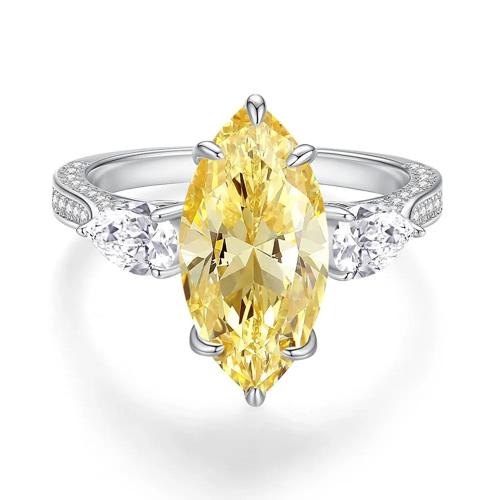 Marquise Engagement Ring 7ct 7.3*16.3 925 Silver High Carbon Diamond