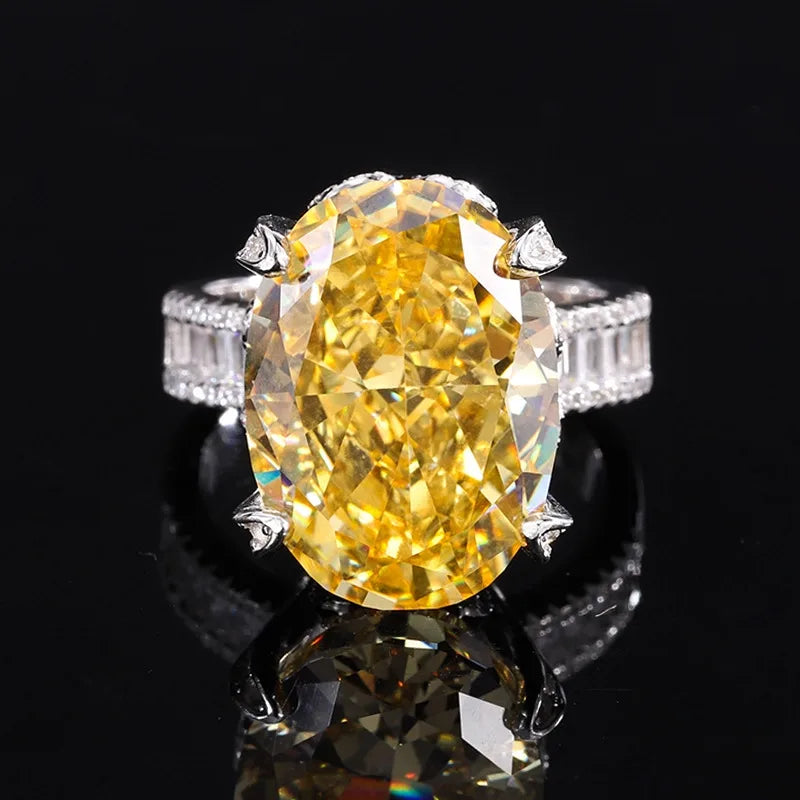 Oval Engagement Ring 13*18 925 Silver High Carbon Diamond