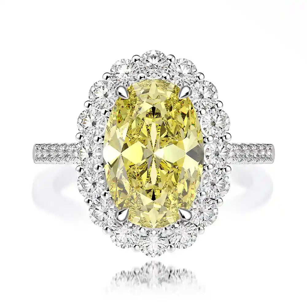 Oval Engagement Ring 5.6ct 8*12 925 Silver High Carbon Diamond