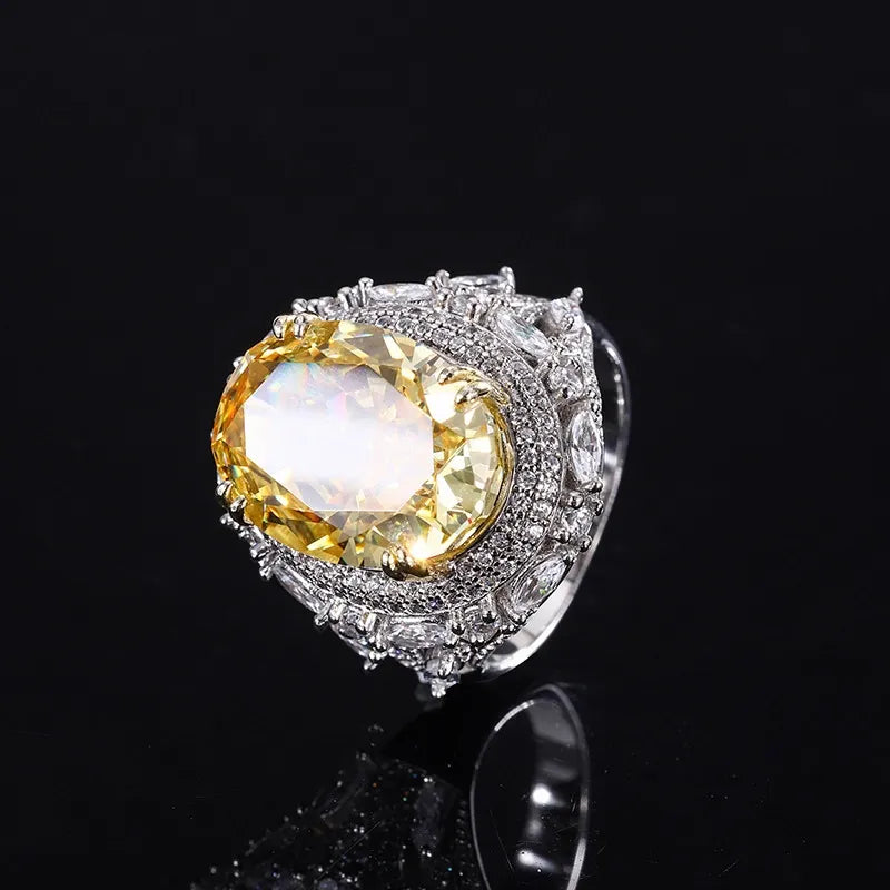 Oval Engagement Ring 12*16 925 Silver High Carbon Diamond