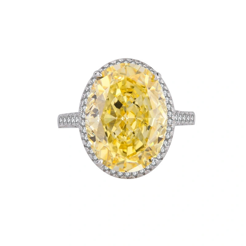Oval Engagement Ring 12*16 925 Silver High Carbon Diamond