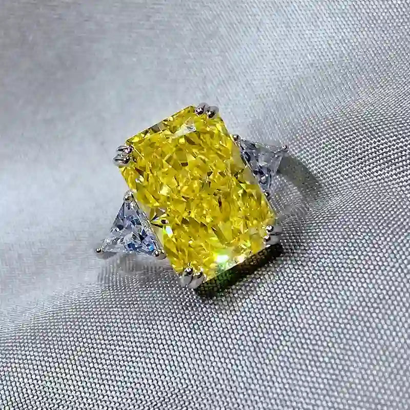 Radiant Engagement Ring 10*14 925 Silver High Carbon Diamond