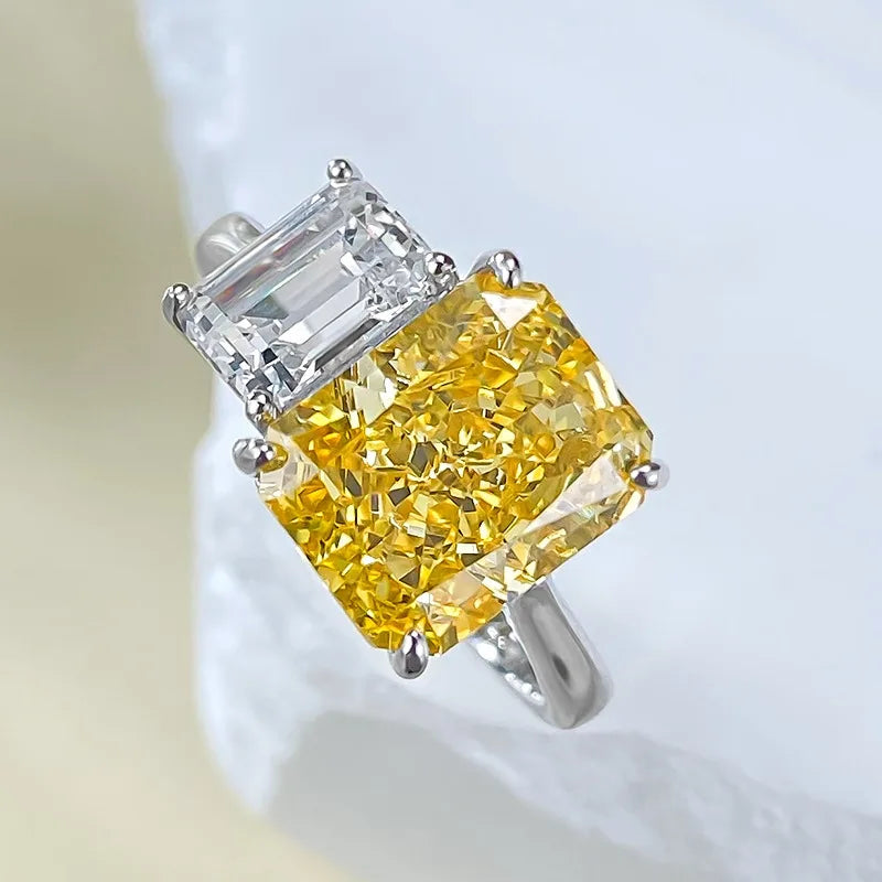 Radiant Engagement Ring 8*10 925 Silver High Carbon Diamond