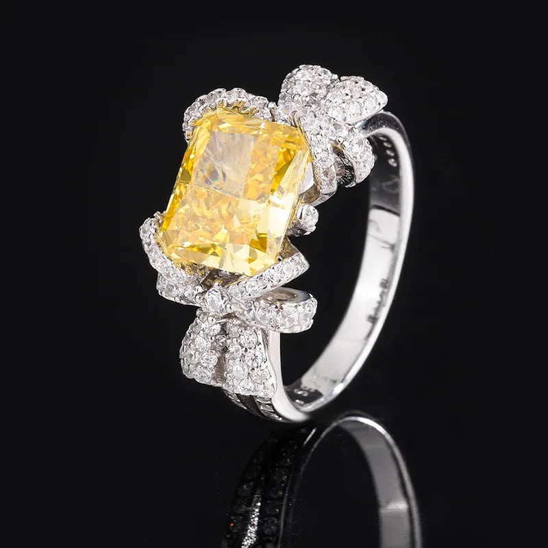 Radiant Engagement Ring 8*10 925 Silver High Carbon Diamond