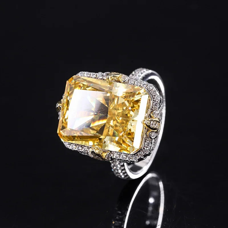 Radiant Engagement Ring 12*16 925 Silver High Carbon Diamond