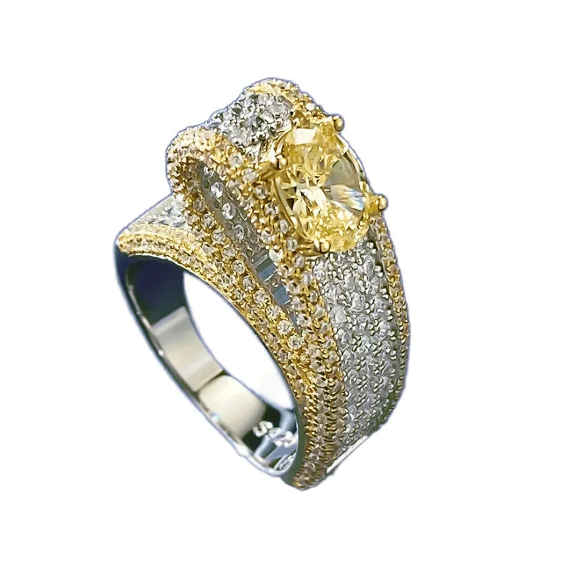 Oval Engagement Ring 6*8 925 Silver High Carbon Diamond