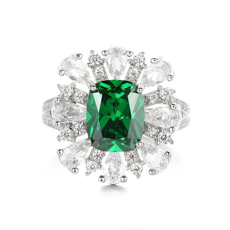Cushion Engagement Ring 8*10 925 Silver High Carbon Diamond
