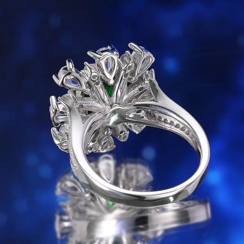 Cushion Engagement Ring 8*10 925 Silver High Carbon Diamond