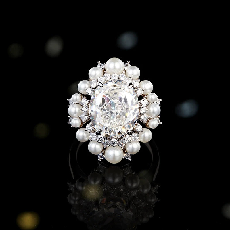 Oval Engagement Ring 11.5ct 10*12 925 Silver High Carbon Diamond