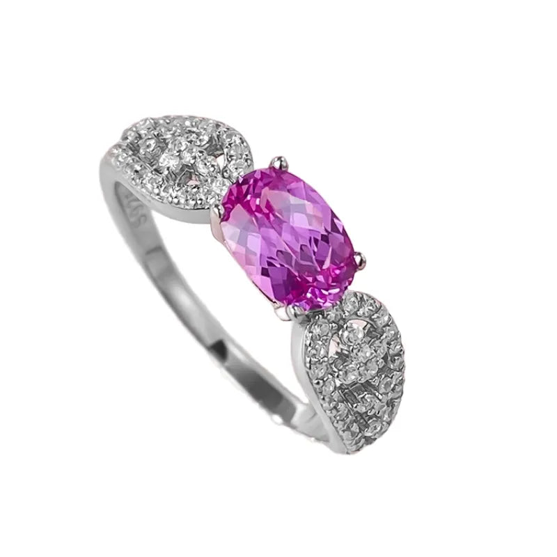 Oval Engagement Ring 1ct 5*7 925 Silver High Carbon Diamond