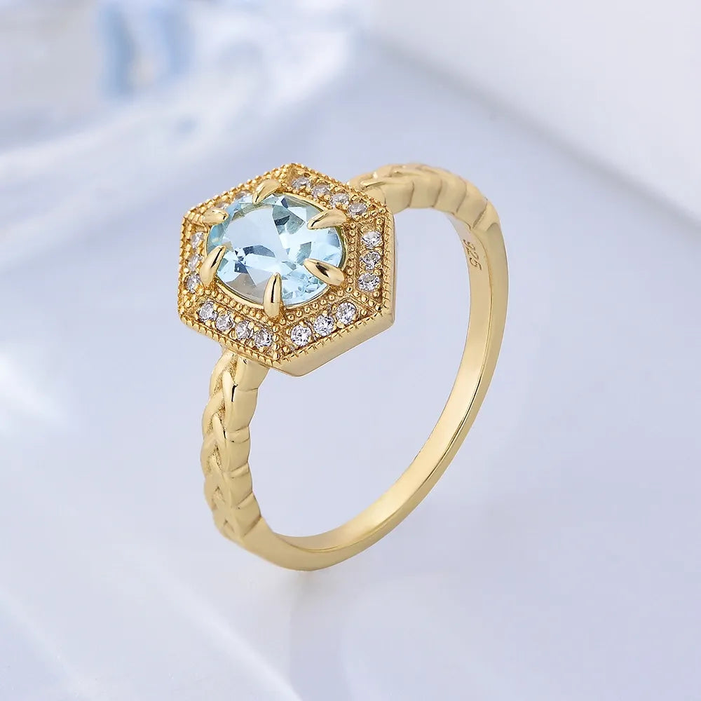 Oval Engagement Ring 6*8 925 Silver Topaz