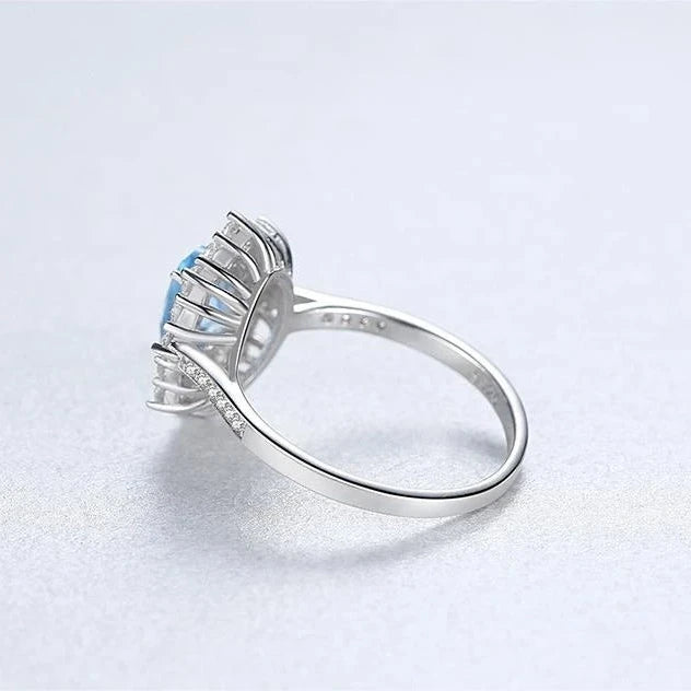 Oval Engagement Ring 7*5 925 Silver High Carbon Diamond
