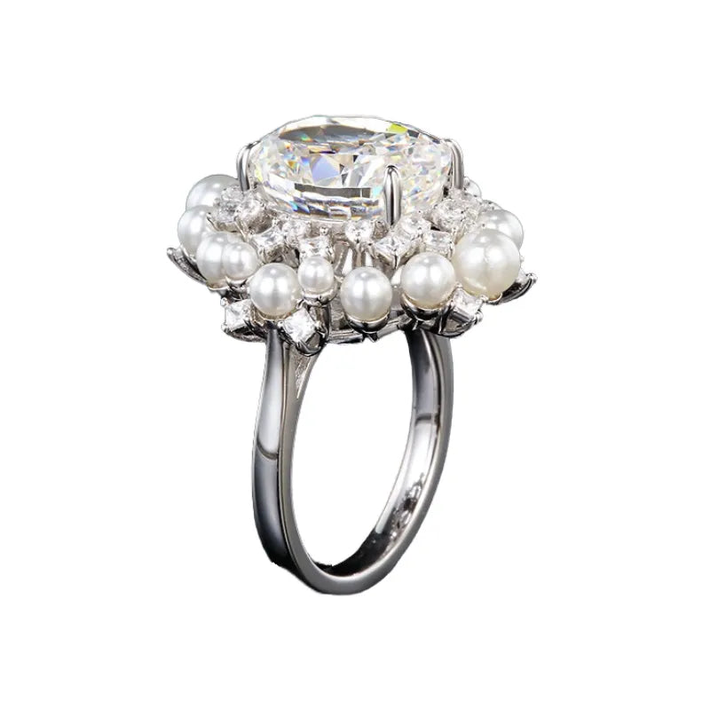 Oval Engagement Ring 11.5ct 10*12 925 Silver High Carbon Diamond