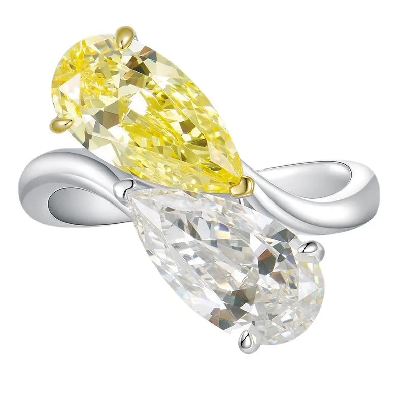Pear Engagement Ring 7*13 925 Silver High Carbon Diamond