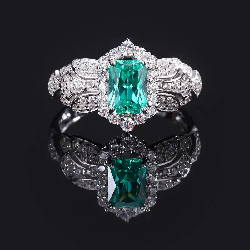 Radiant Engagement Ring 3ct 5*7 925 Silver High Carbon Diamond