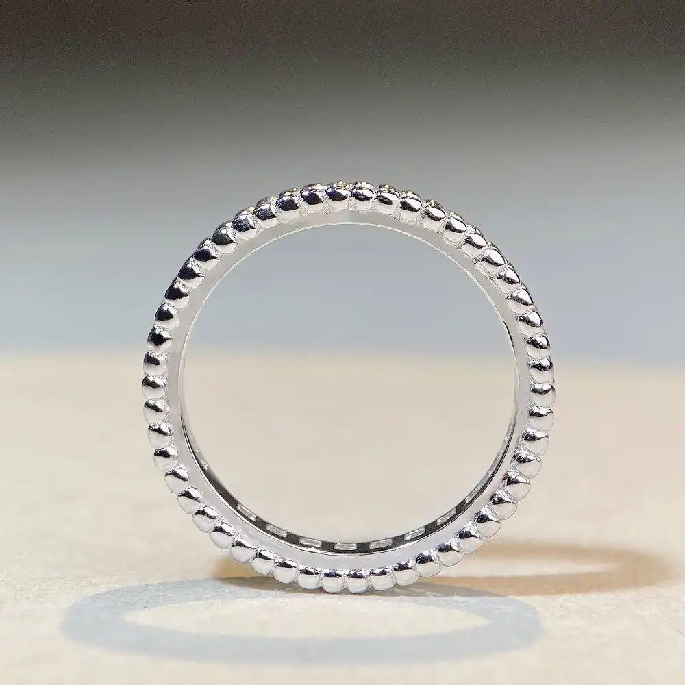 Round Engagement Ring Drilling Design 925 Silver Zircon
