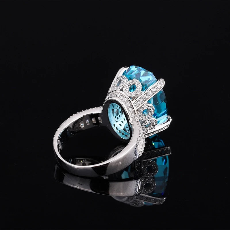 Oval Engagement Ring 13*18 925 Silver High Carbon Diamond