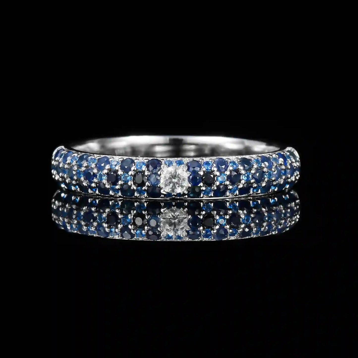 Round Engagement Ring 0.3ct 1.3mm 925 Silver Cultivated Gems