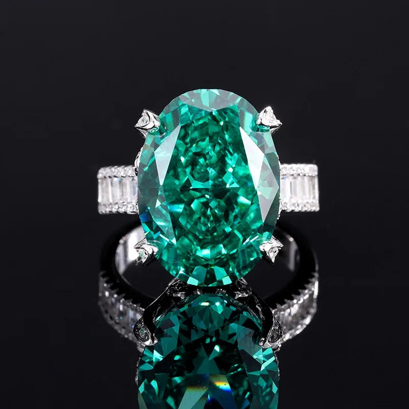 Oval Engagement Ring 13*18 925 Silver High Carbon Diamond