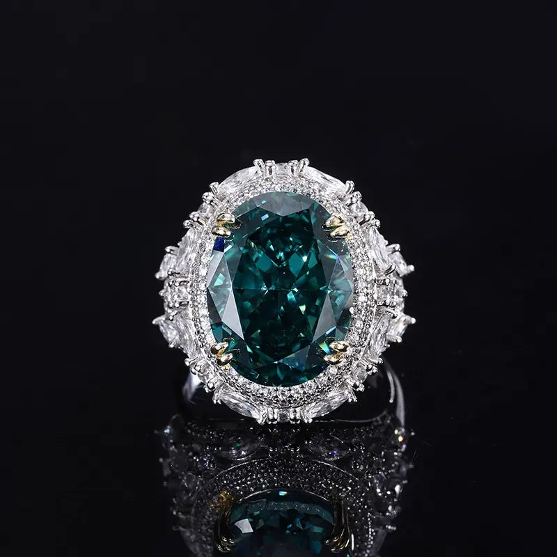 Oval Engagement Ring 12*16 925 Silver High Carbon Diamond