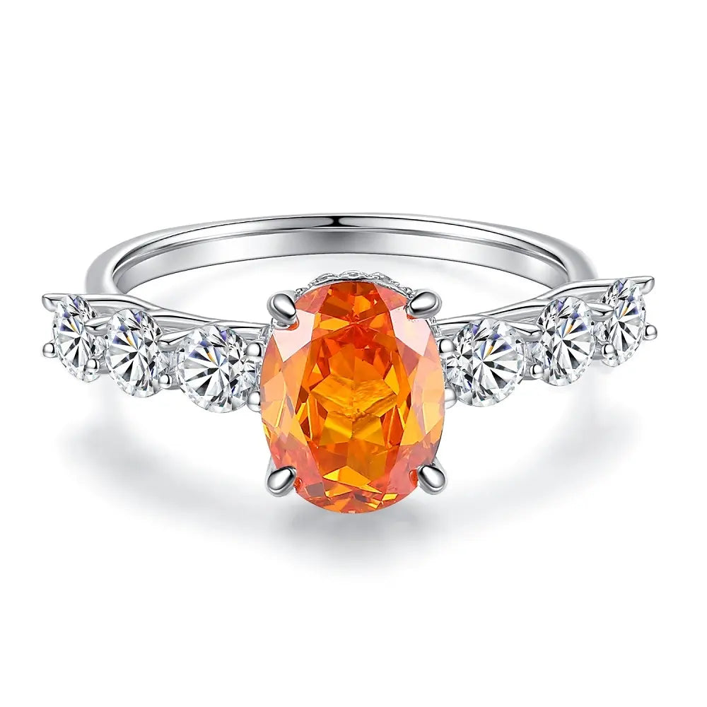 Oval Engagement Ring 3ct 7.4*9 925 Silver High Carbon Diamond