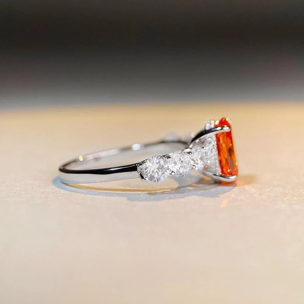 Oval Engagement Ring 3ct 7.4*9 925 Silver High Carbon Diamond