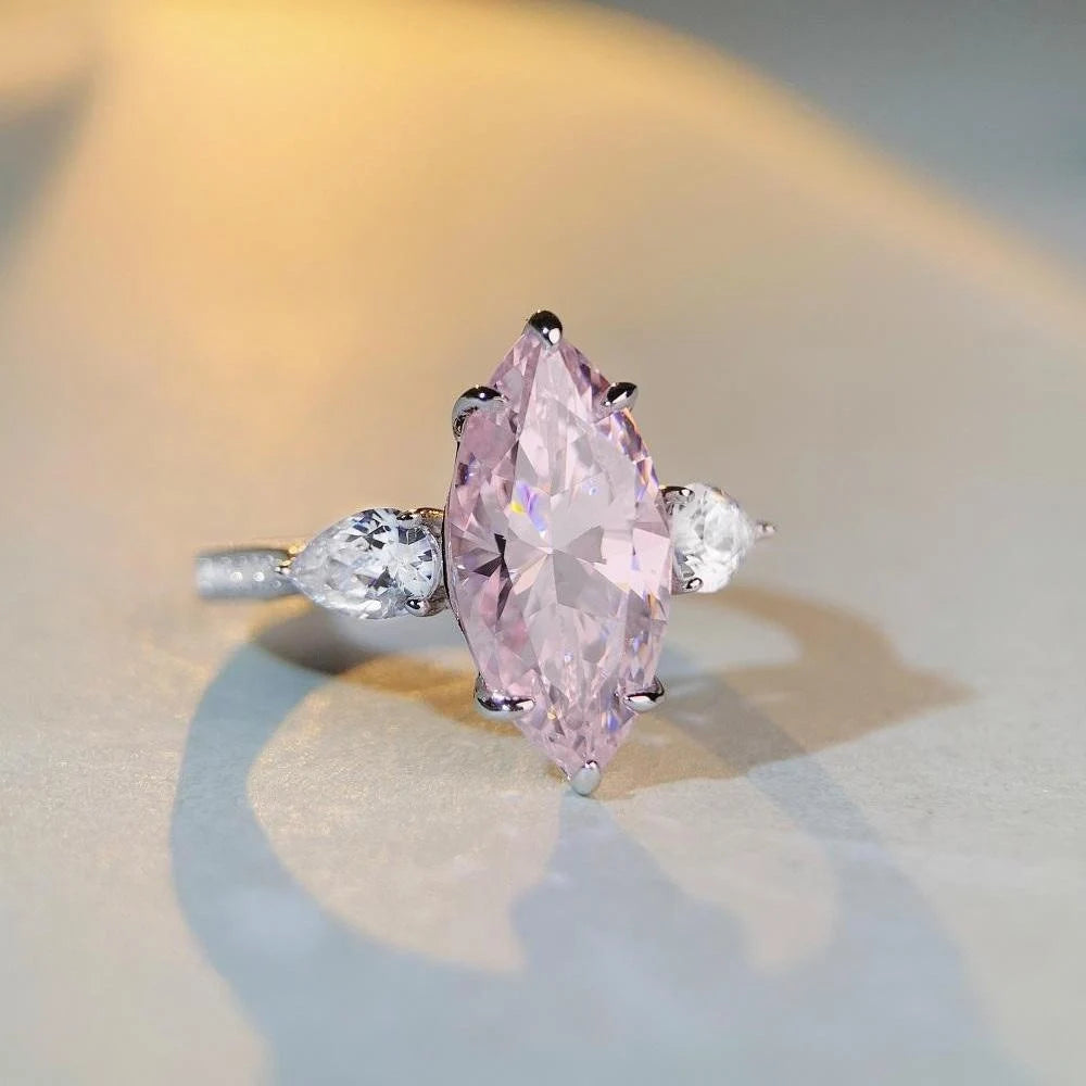 Marquise Engagement Ring 7ct 7.3*16.3 925 Silver High Carbon Diamond