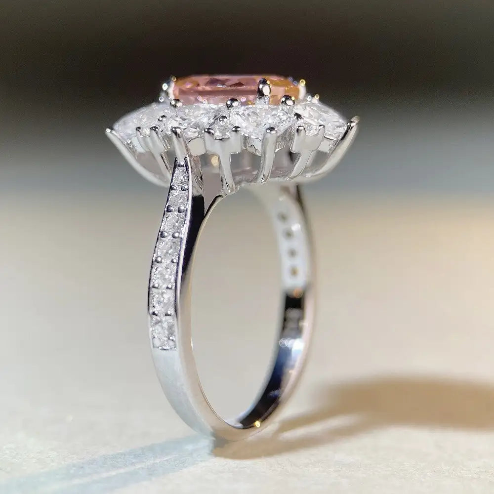 Oval Engagement Ring 3ct 7*9 925 Silver High Carbon Diamond