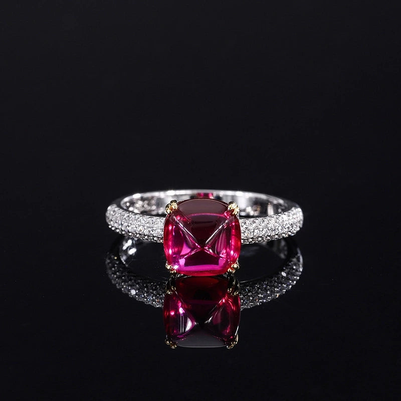 Sugar Tower Engagement Ring 8*8 925 Silver High Carbon Diamond