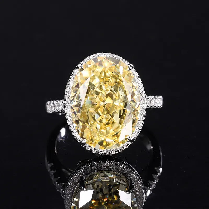 Oval Engagement Ring 12*16 925 Silver High Carbon Diamond