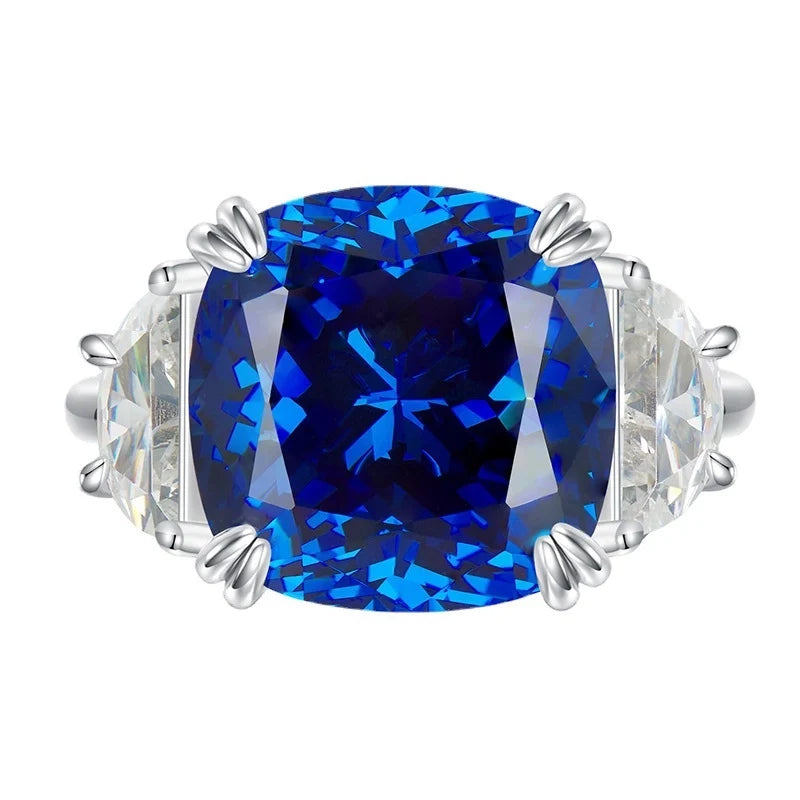Cushion Engagement Ring 13*13 925 Silver High Carbon Diamond
