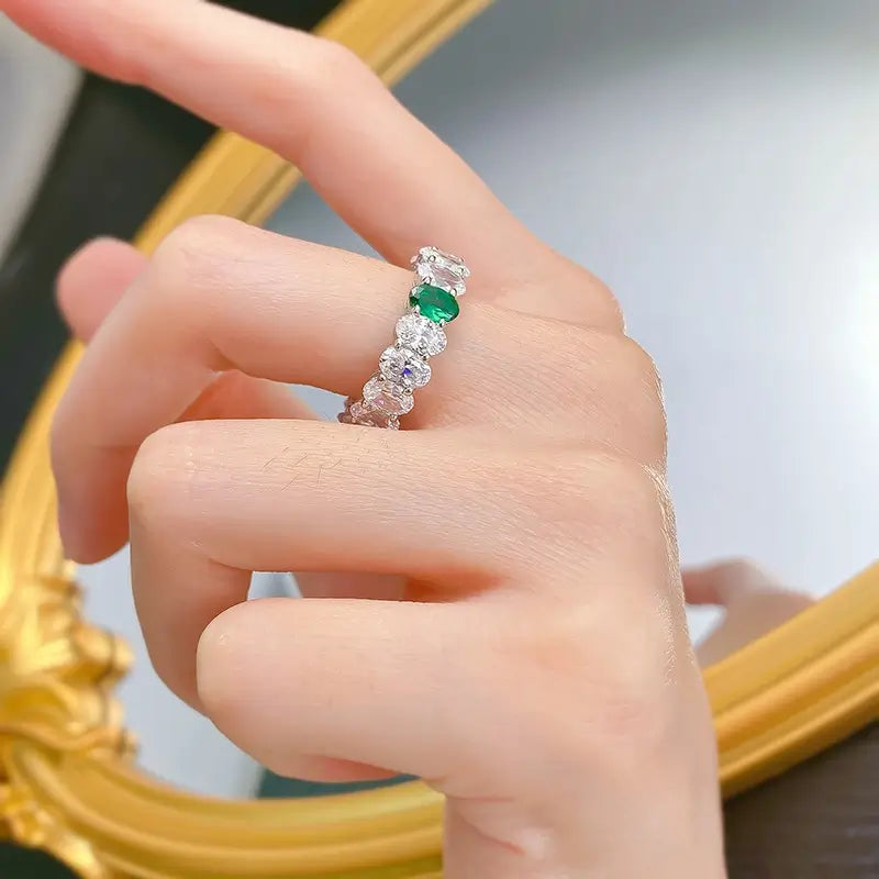 Oval Engagement Ring 4*6 925 Silver Zircon