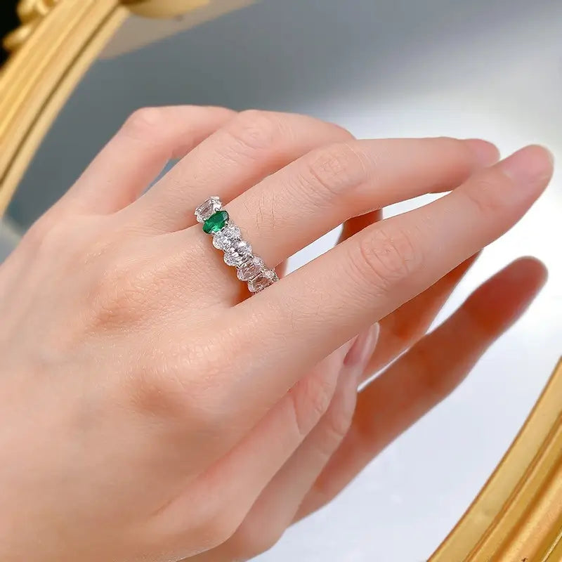 Oval Engagement Ring 4*6 925 Silver Zircon