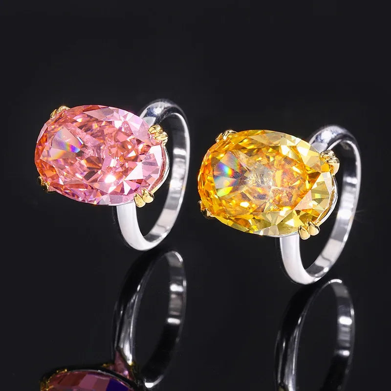 Oval Engagement Ring 13*18 925 Silver High Carbon Diamond