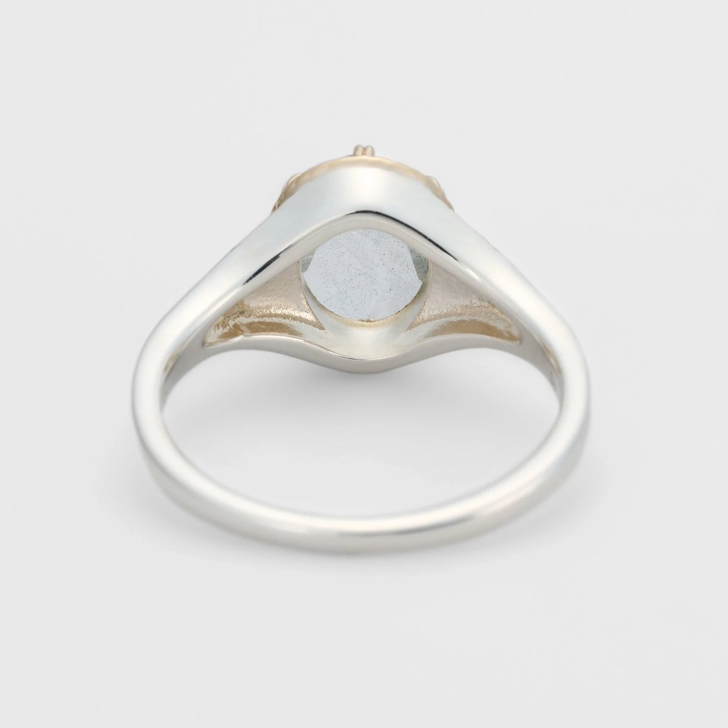 Oval Engagement Ring 925 Silver Labradorite