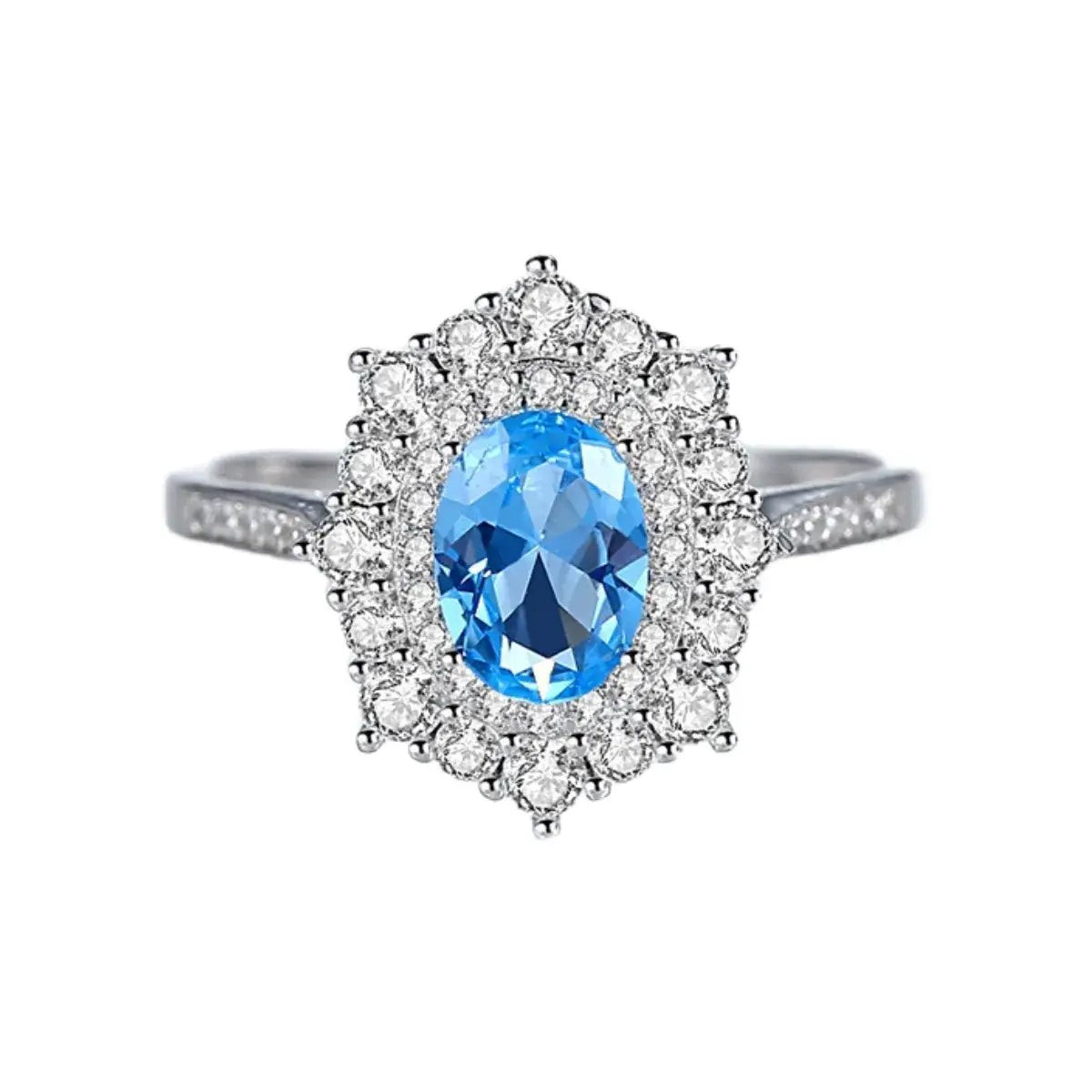 Oval Engagement Ring 7*5 925 Silver High Carbon Diamond