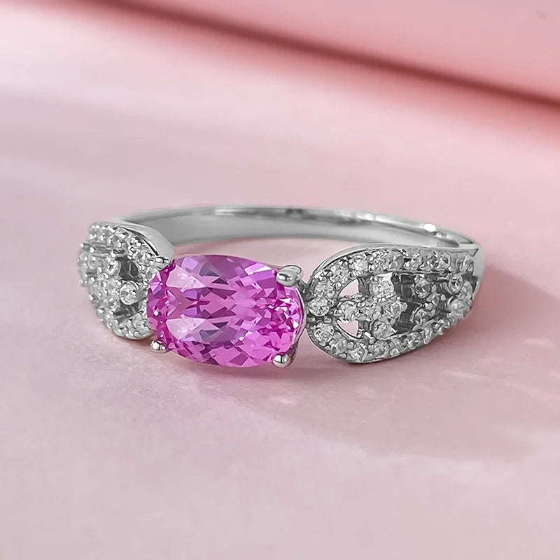 Oval Engagement Ring 1ct 5*7 925 Silver High Carbon Diamond