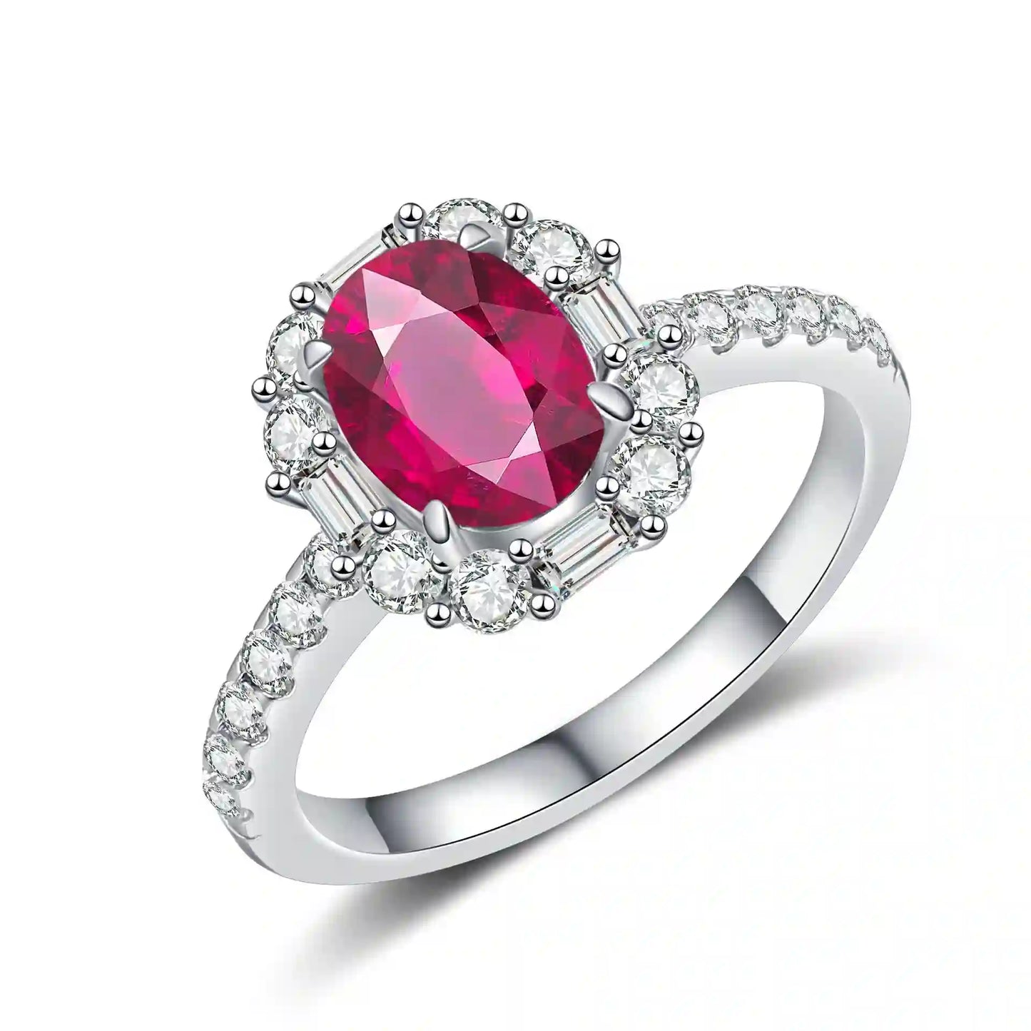 Oval Engagement Ring 3ct 6*8 925 Silver High Carbon Diamond