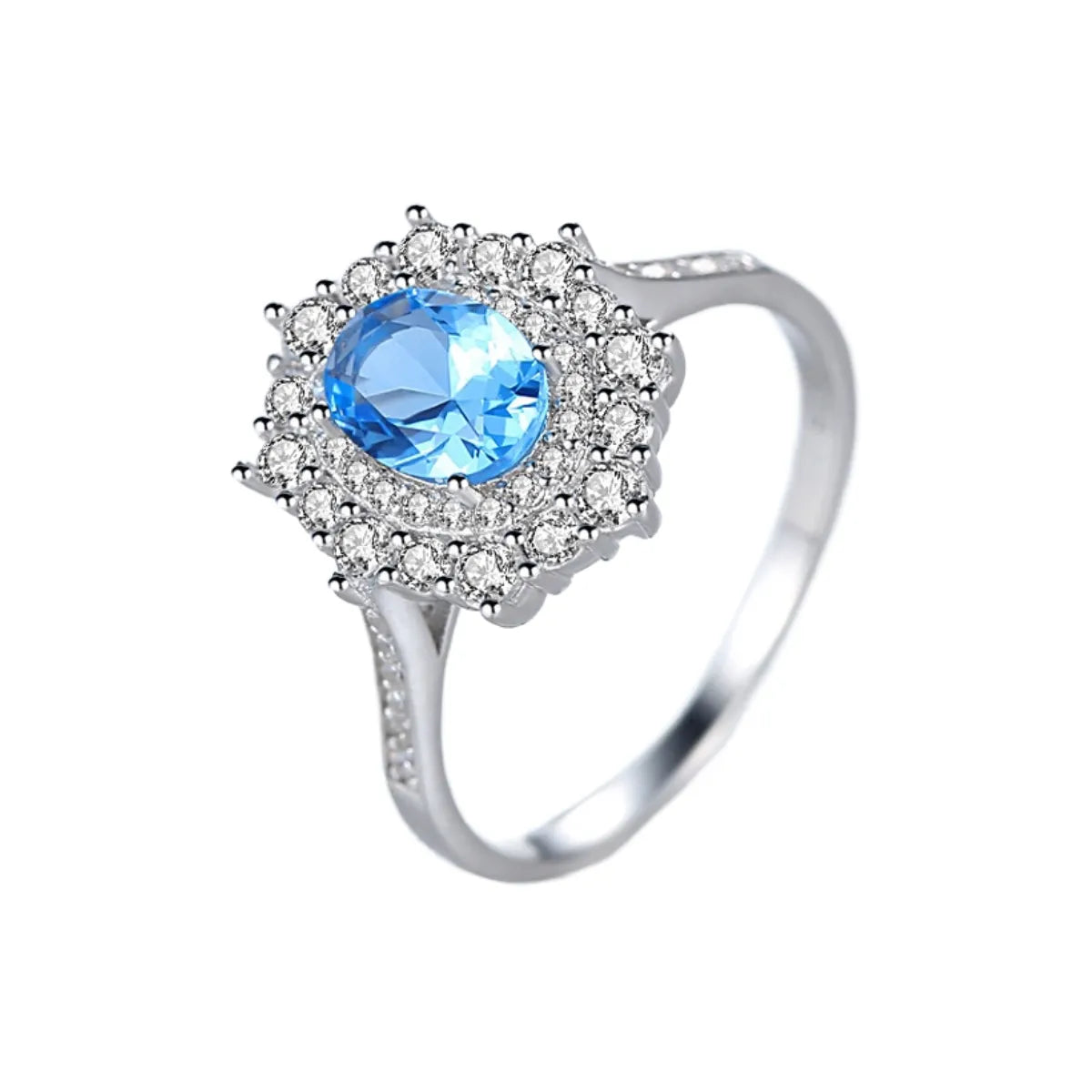Oval Engagement Ring 7*5 925 Silver High Carbon Diamond