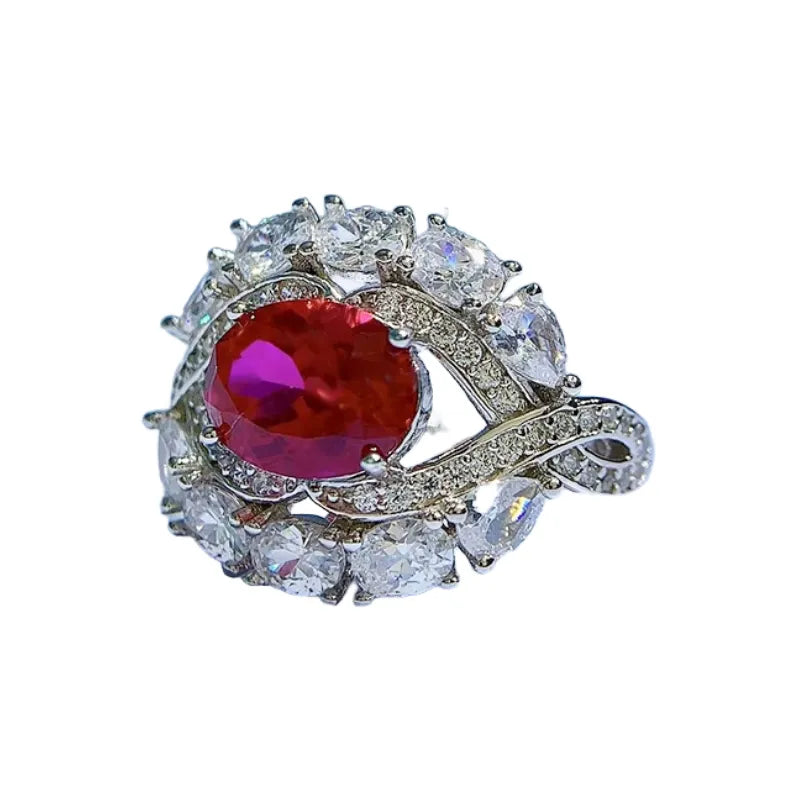 Oval Engagement Ring 7*9 925 Silver High Carbon Diamond