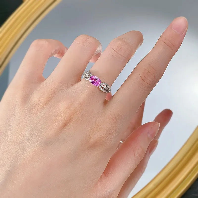 Oval Engagement Ring 1ct 5*7 925 Silver High Carbon Diamond