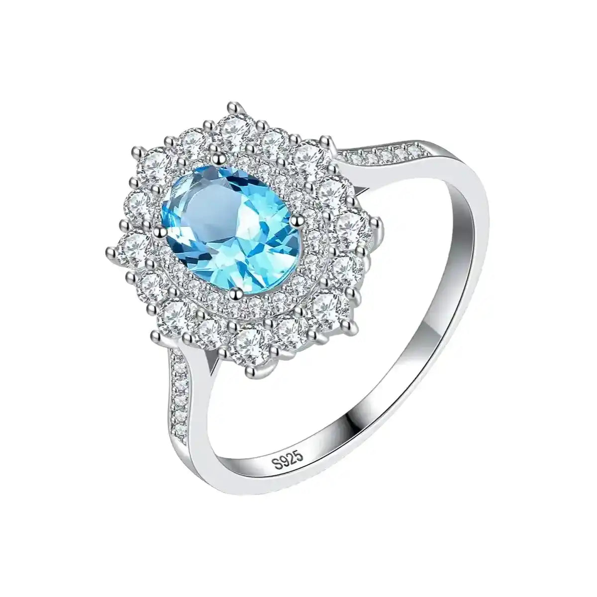 Oval Engagement Ring 7*5 925 Silver High Carbon Diamond