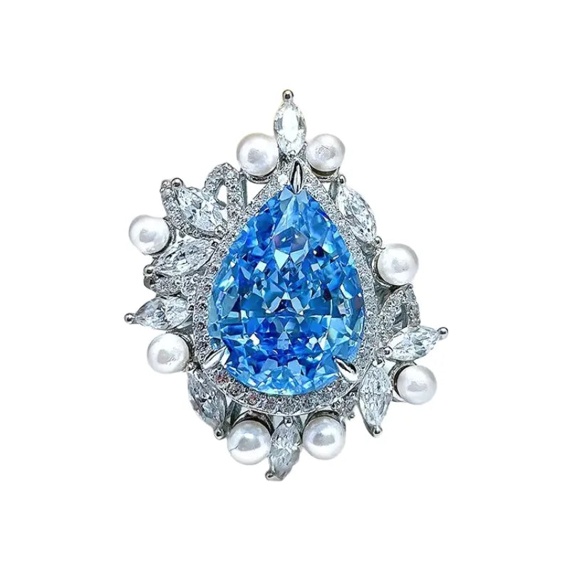 Pear Engagement Ring 11*15 925 Silver High Carbon Diamond